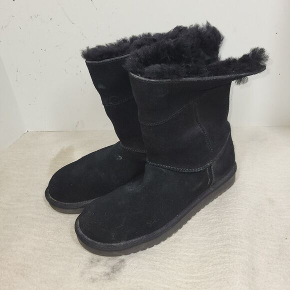 Koolaburra by UGG Boots Womens Size 8 Black Short Lined Suede Winter Cold Fall - Picture 7 of 16